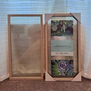 2 floating natural wood frame